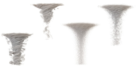 Abstract Whirlwind, Vortex, Tornado, 3D Render  tranparent background