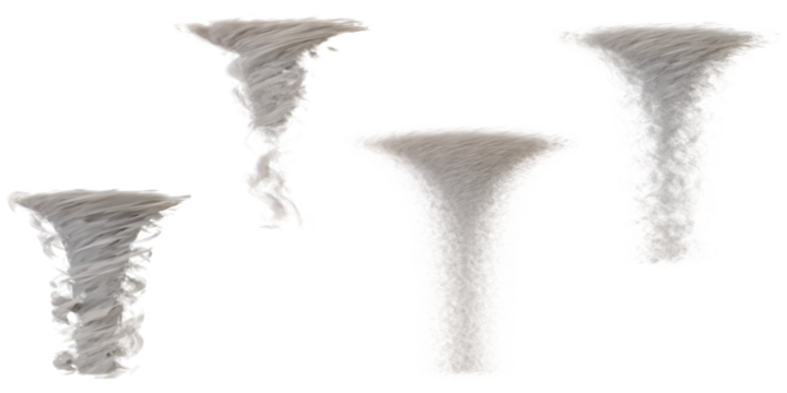 Abstract Whirlwind, Vortex, Tornado, 3D Render  tranparent background