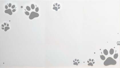 Playful Paw Print Pattern in Grayscale for Pet-Related Design with Copy Space