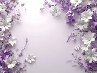 Obraz premium Lavender & White Floral 3D Illustration