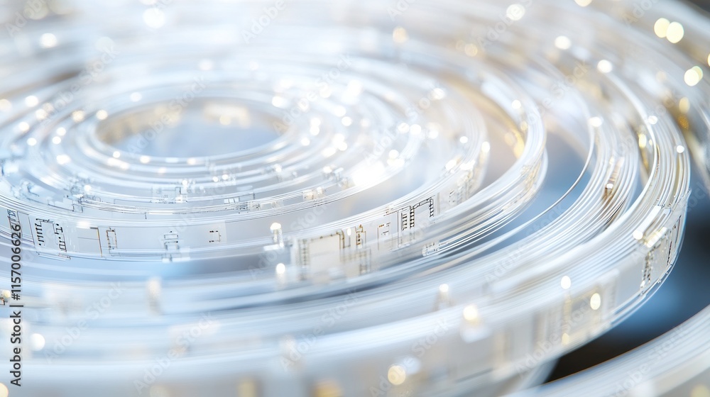 Poster abstract swirling circular light technology design.