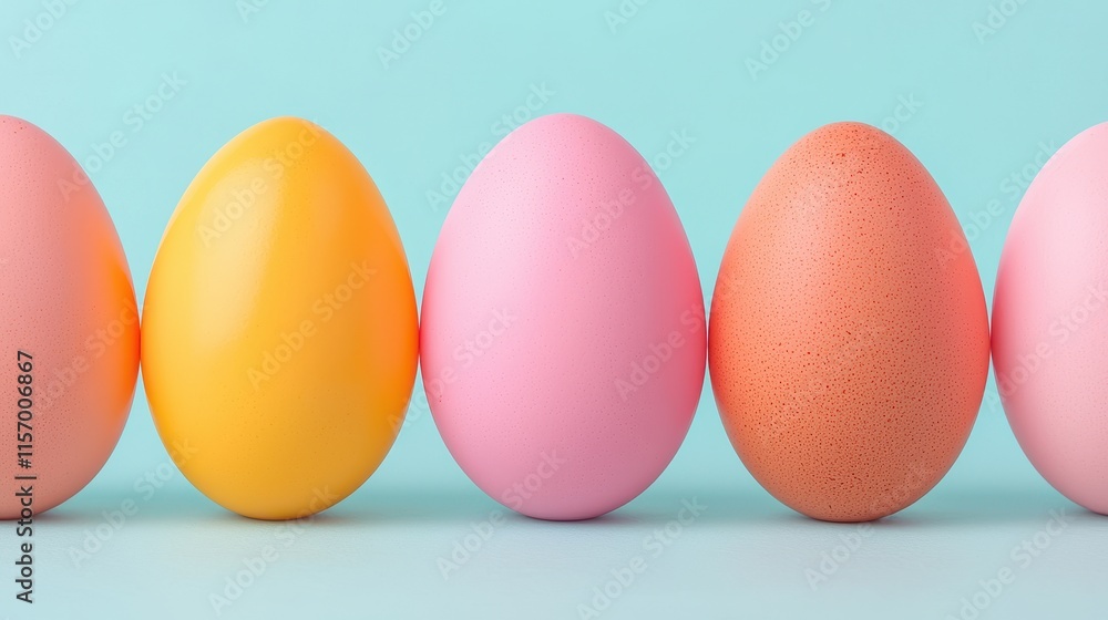 Poster chicken and duck egg concept, unique display of duck and chicken egg yolks in various hues against a