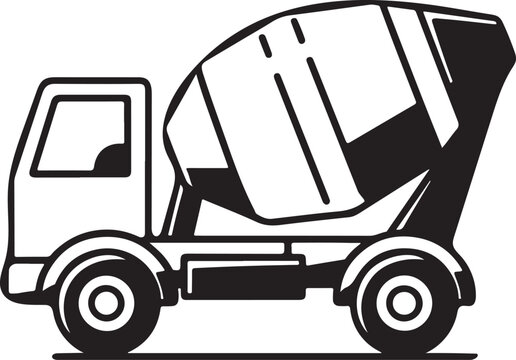 recommend clip art: Industrial Cement Mixer Truck Silhouette Art