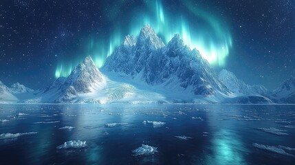 Twilight in the Arctic: Frozen Landscapes Beneath the Dancing Aurora