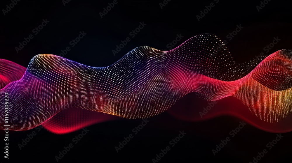 Poster Abstract colorful wavy particle background