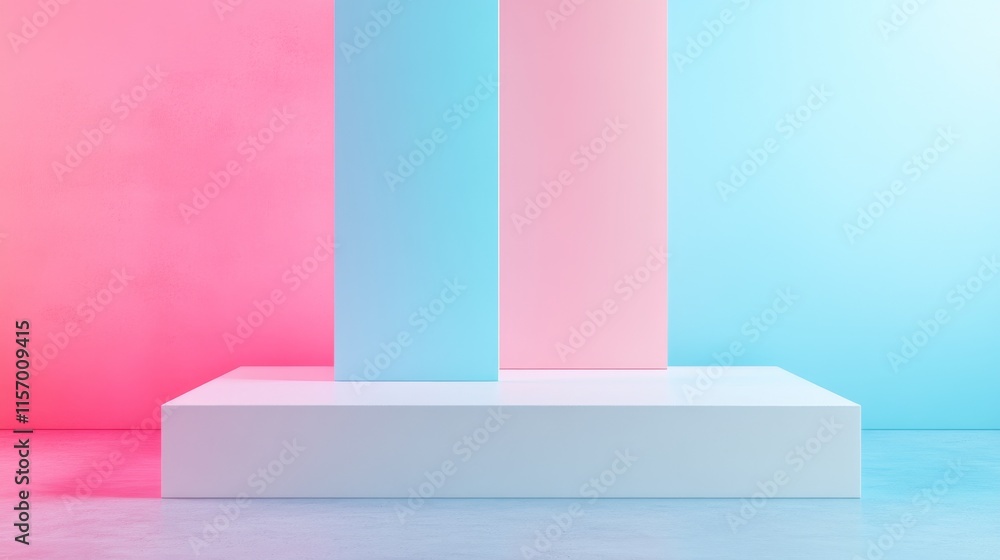 Poster abstract colorful background with two pillars.