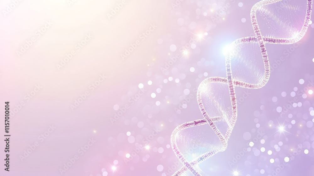 Poster abstract dna structure with soft colors and lights.