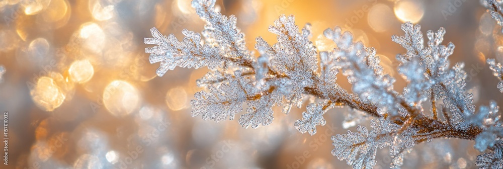 Poster close-up of a frost-covered branch against a bokeh background. (2)