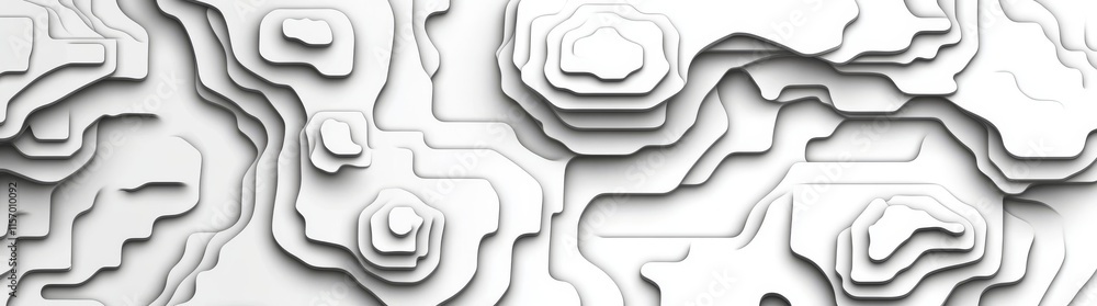 Poster background of a topographic line contour map, with a geographic grid