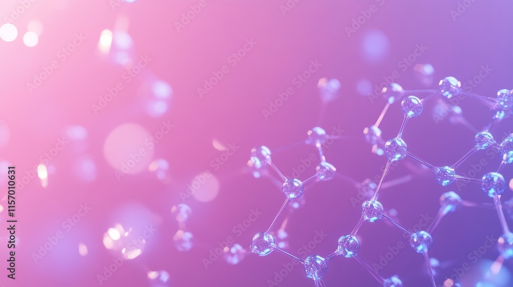 Poster abstract molecular structure with soft colors.