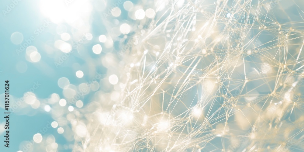 Aufkleber Abstract light bokeh background with delicate, interconnected lines and bright sparkles.