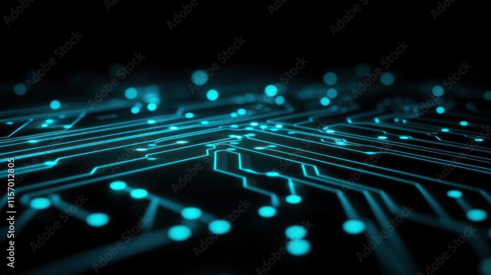 Aufkleber Abstract glowing circuit board texture.