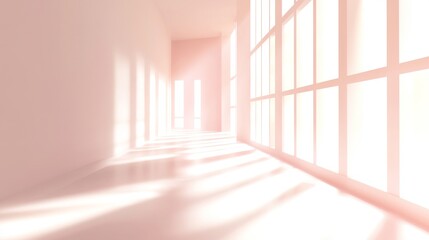 Bright corridor with soft light and shadows.