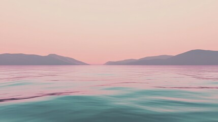 Fototapeta premium Calm ocean view at sunset with pastel colors.