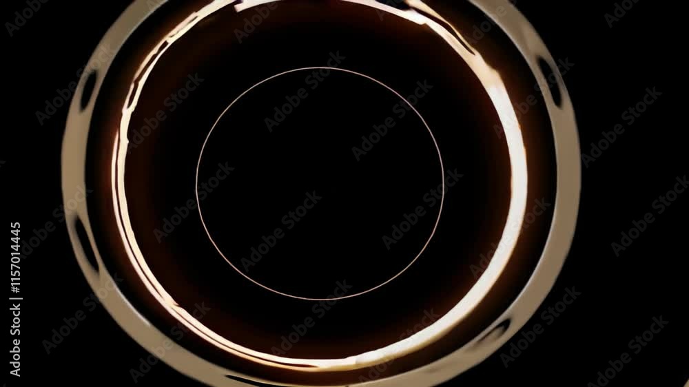 Poster dark abstract with a single glowing circular outline in warm tones