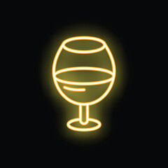 Neon sign showing a glass of wine, perfect for bars, restaurants, and any establishment serving alcoholic beverages