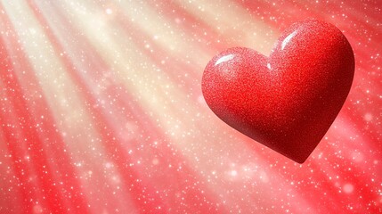 Obraz premium Shiny heart design for Valentine's Day celebration, Valentine's Day website image, Valentines advertisement photograph
