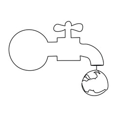 World Water Day concept in one line style. Outline raindrop on white background with liquid waves. Vector card illustrations for environment poster,
World Water Day continuous single line art drawing 