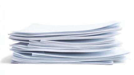Stack of blank federal tax documents on a white background with ample copy space for design and presentation purposes