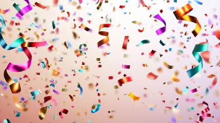 Obraz premium Colorful confetti falling for a festive occasion.