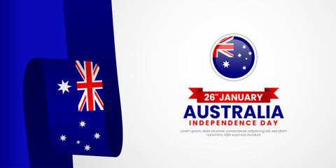 Australia Independence day Banner background with waving flag