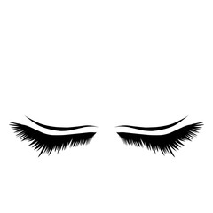 Eyelashes. Closed eyes