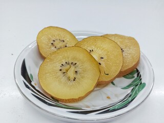 Slice of kiwi on the table