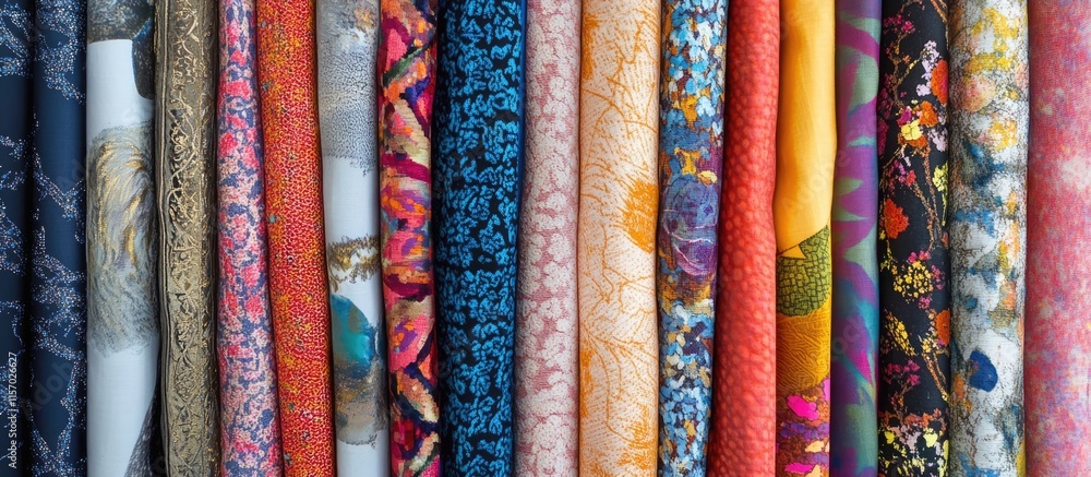 Poster vibrant collection of diverse fabric samples highlighting unique textures and patterns perfect for u