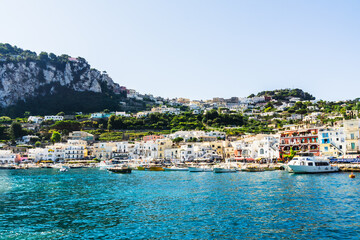 Obraz premium Shoreline of Marina Grande, Capri Island, Italy.