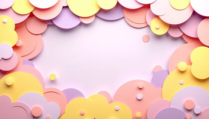Colorful layered paper circles with pastel tones
