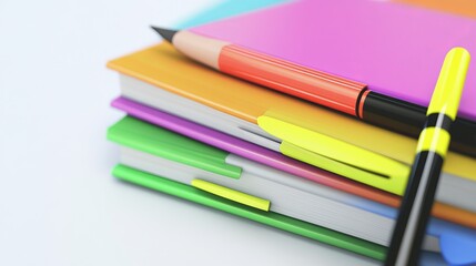 Naklejka premium Colorful stationery for creative projects.