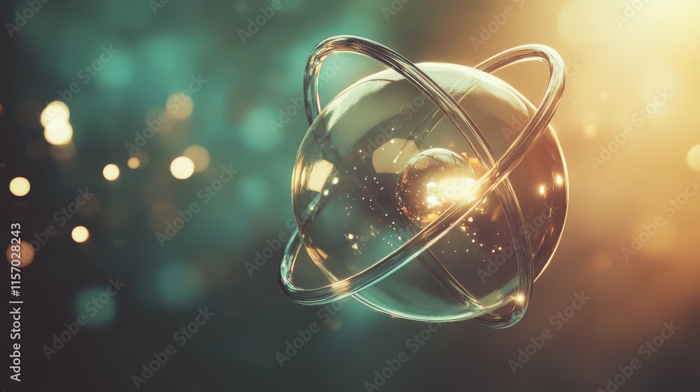 Poster conceptual image of atomic structure.