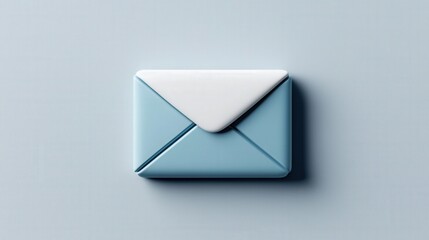 A minimalistic email icon with a sleek, modern design in white blue tones