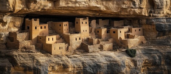 Ancient cliffside village showcasing traditional architecture and historical significance nestled in rugged rock formations