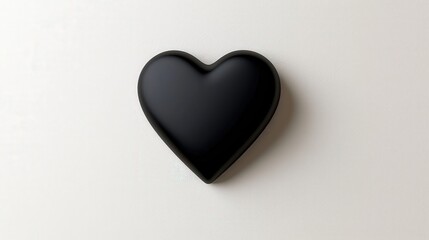 Fototapeta premium A minimalist black heart icon on a white background
