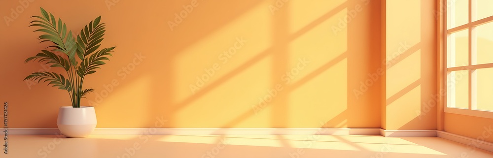 Poster Simple, Empty Space With Bright Warm Tones, Created Using An E Tool For A Mock Advertising Setup. 00003