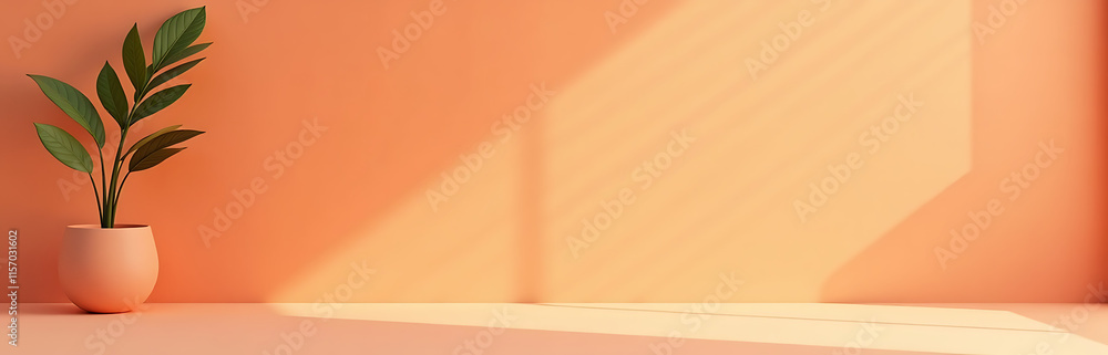 Poster Simple, Empty Space With Bright Warm Tones, Created Using An E Tool For A Mock Advertising Setup. 00001