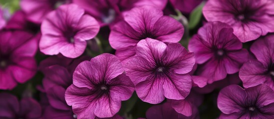 Vivid purple flowers with delicate petals illuminated by soft sunlight perfect for floral design and garden inspiration