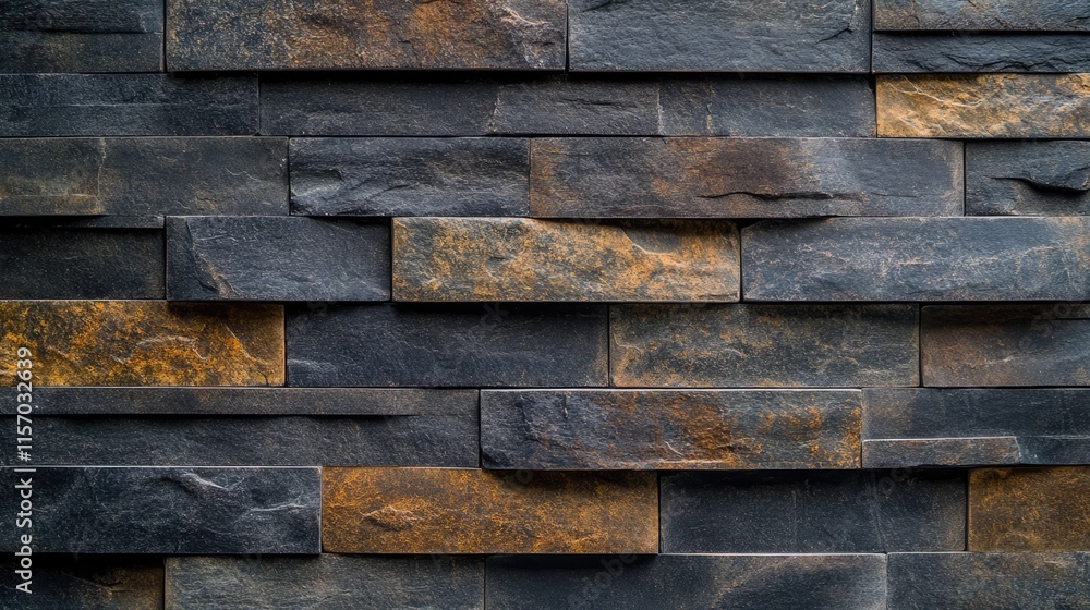 Poster dark slate brick wall texture suitable for creating layered architectural backgrounds and design pat