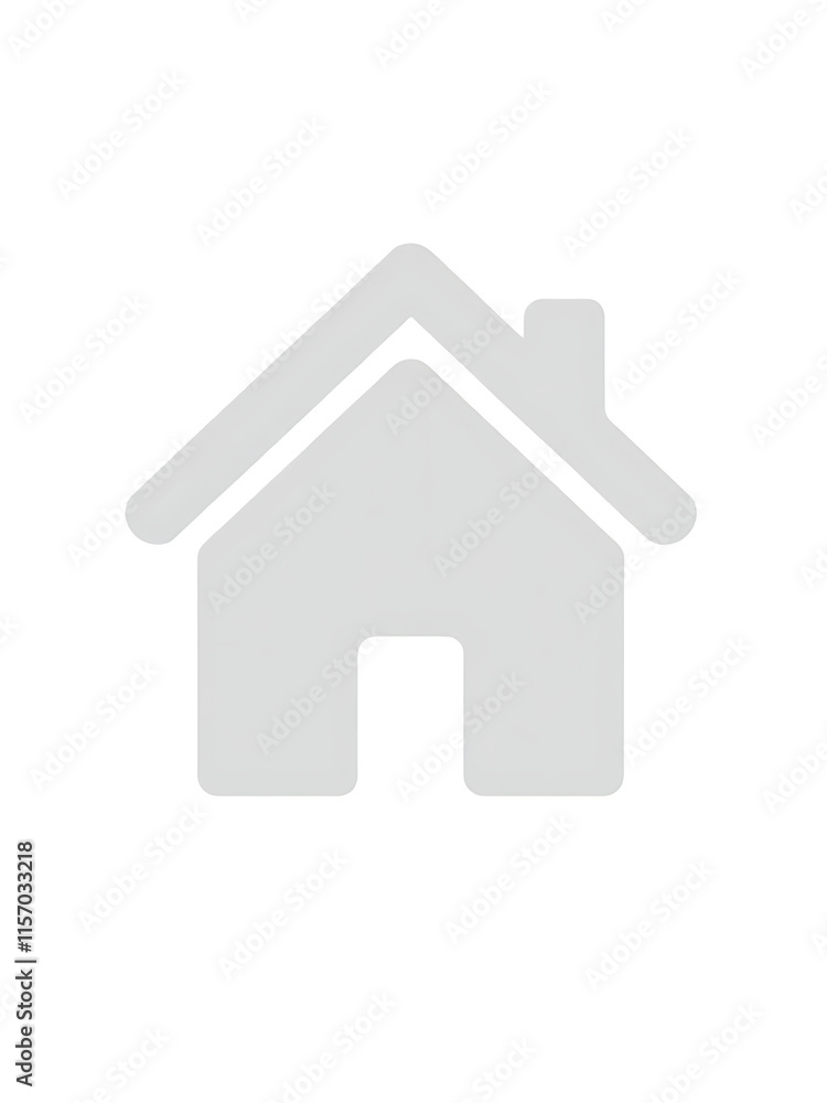 Aufkleber Simple Design Of A House Icon On A Clean White Background Allowing Ample Space For Copy To Be Added Freely. 00003