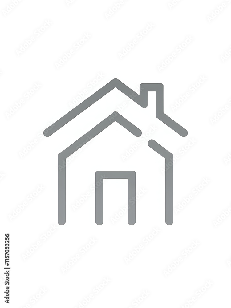 Poster Simple Design Of A House Icon On A Clean White Background Allowing Ample Space For Copy To Be Added Freely. 00002