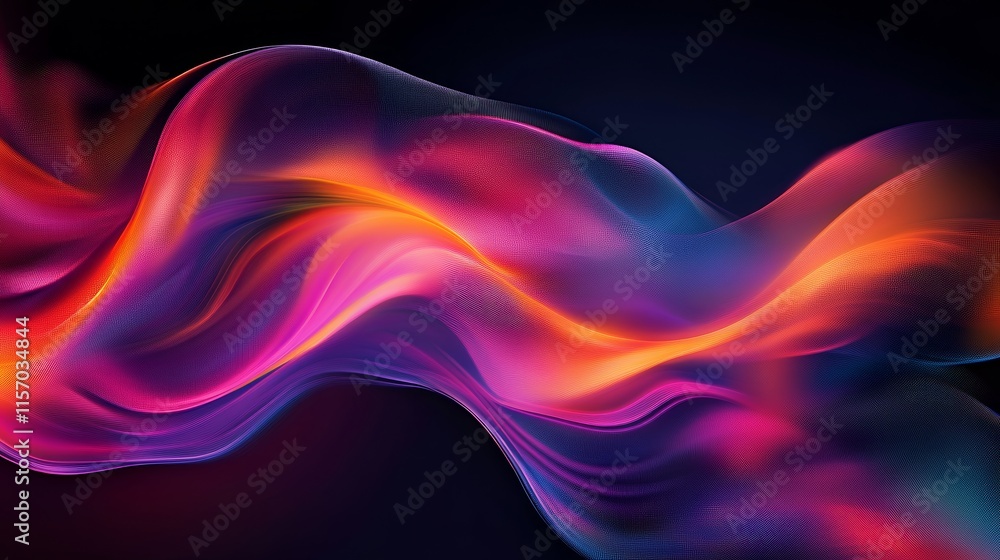 Poster abstract vibrant colors flowing in dark background