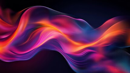Abstract vibrant colors flowing in dark background