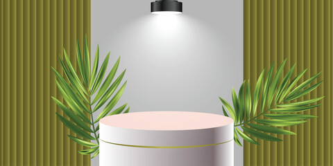 3D round podium background in white color with layers square backdrop. 
Fashion stage showcase mockup scene.
Abstract composition minimalist design. Studio display showroom cosmetic product pedestal, 