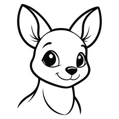 Fototapeta premium Cute Baby Animals Heads Vector Line Art Illustration, Adorable Minimalist Designs.