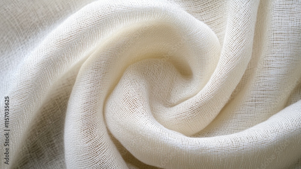 Poster Soft white silk fabric texture with delicate weave for elegant backgrounds and textile design projects.