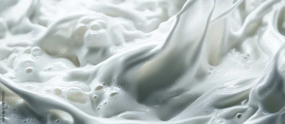 Poster close-up of white foamy waves creating dynamic texture and movement in water, captured in high-speed