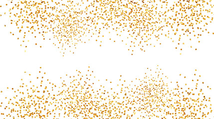 Golden stroke. Gold glitter. Golden sparkle confetti. Shiny glittering dust.Gold sparkle splatter border golden luxury abstract foil frame. Gold foil frame in Png format. 