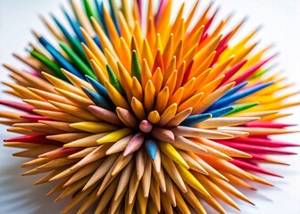 Scattered Toothpicks on Pure White Background - Perfect for Minimalist Designs