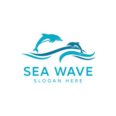 Wave logo vector